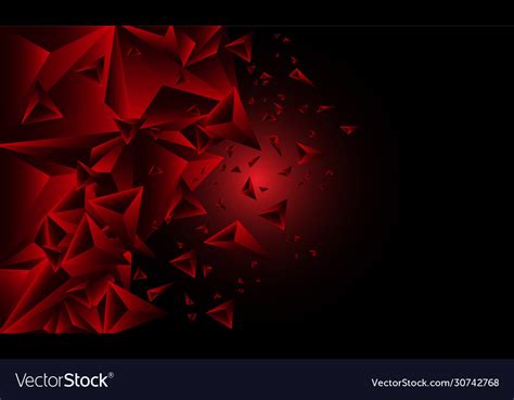 Dark Red Glossy Triangle Polygon Geometric Vector Image