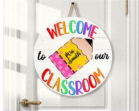 Personalized Classroom Door Sign Teacher Door Hanger Teacher Etsy