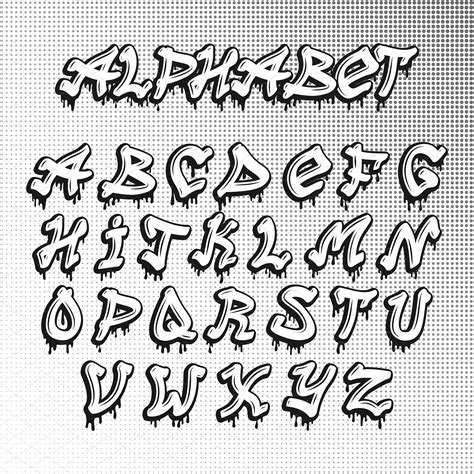 Graffiti Font Alphabet Vector Lettering Alphabet Graffiti Lettering