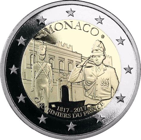 Monaco 2 Euro Coin 200 Years Since The Establishment Of The Compagnie