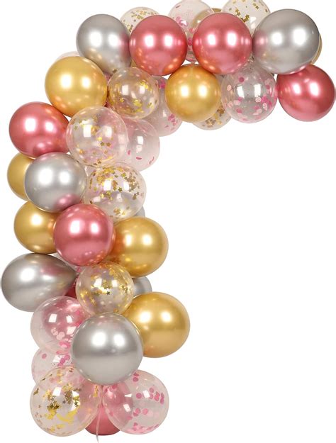 Pink Gold Silver Metallic Balloons Garland Arch Kit 12inch