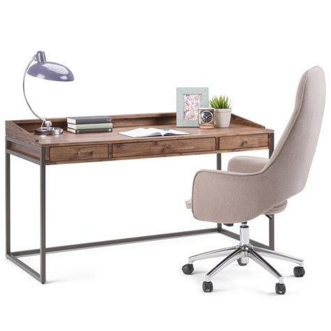 Sawhorse solid wood modern industrial 60 inch wide writing office desk in dark chestnut brownat 60 inches wide and 24 inches deep, the sawhorse desk is a great solution both in home and at your office. Shop WYNDENHALL Brinkley Solid Acacia Wood Modern ...