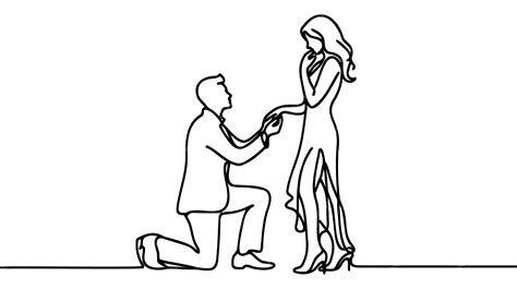 Premium Vector Man Stands On One Knee And Puts A Ring On The Finger
