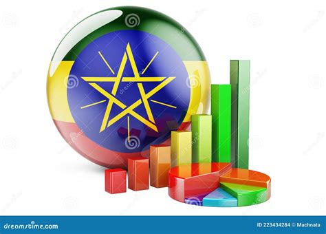 Ethiopian Flag With Growth Bar Graph And Pie Chart Business Finance