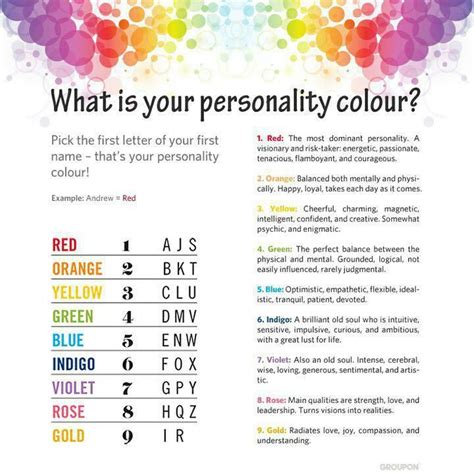Printable Color Personality Test
