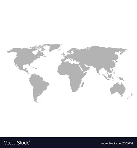 Gray World Map On White Background Royalty Free Vector Image