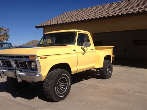 1977 F150 Step Side Yellow Ford Pickup Cool Trucks Ford 4x4