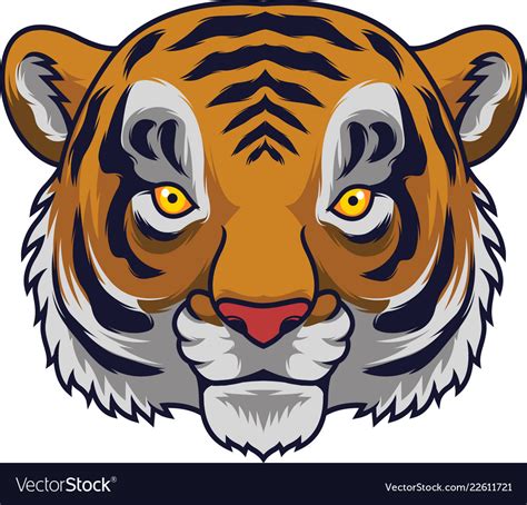 Cartoon Tiger Head Mascot Royalty Free Vector Image