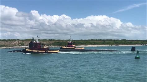 Submarine Escorted Into Port Canaveral Youtube