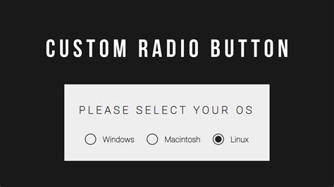 Design A Custom Radio Button Using Html And Css