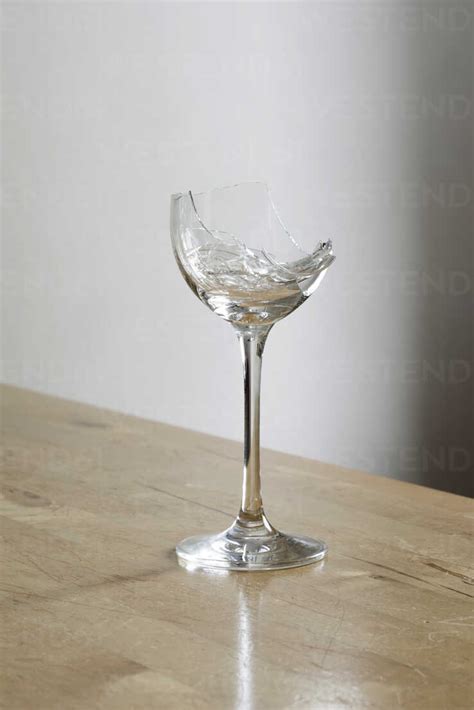 Broken Wine Glass Stock Photo