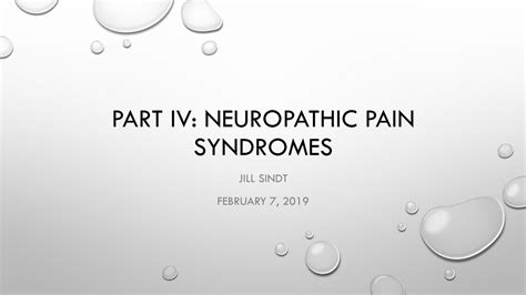 Pdf Part Iv Neuropathic Pain Syndromes · Neuropathic Pain