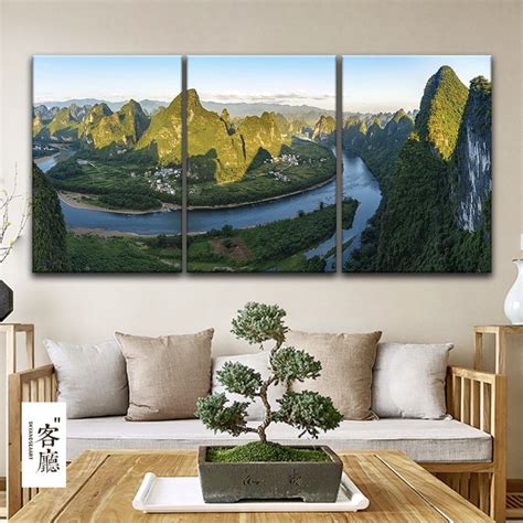 Wall26 3 Panel Canvas Wall Art Bird View Landscape Of Mountains