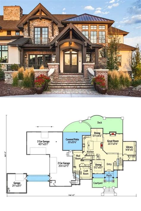 Modern Craftsman House Plans Large House Plans Two Story House Plans