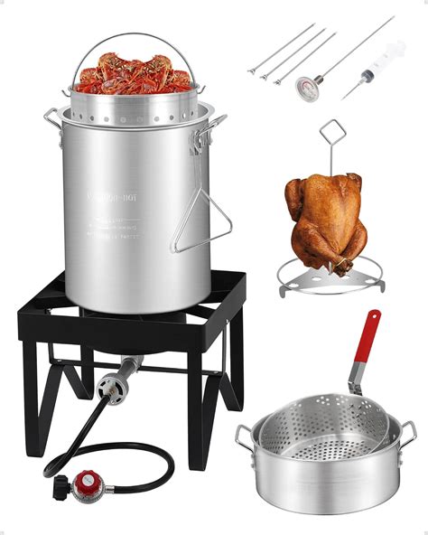 Riedhoff Turkey Fryer Propane Burner Kit [54 000 Btu] Seafood Boil Pot With Basket
