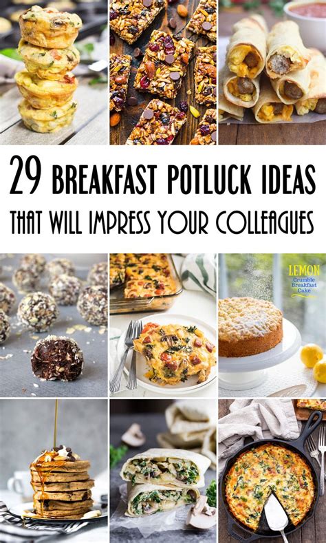 Collage Of Breakfast Potluck Ideas That Will Inspire Your Colleagues
