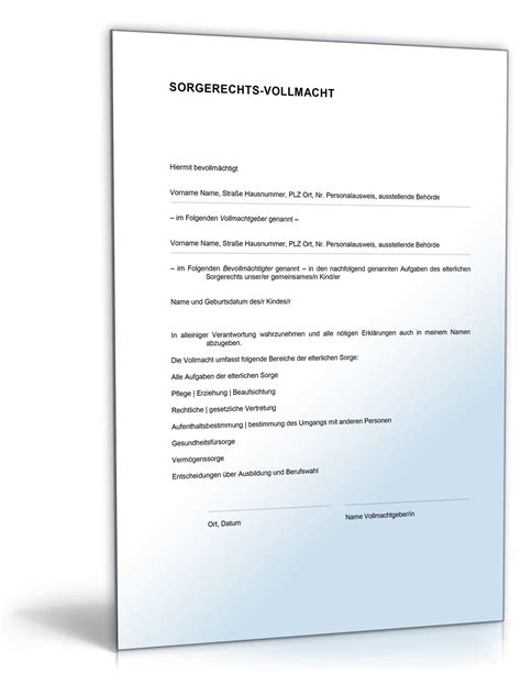 Hinweise zum umgang mit erkrankten. Vollmacht zur Ausübung der elterlichen Sorge ⋆