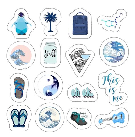Aesthetic Stickers Printable Light Blue Kessyfanfics