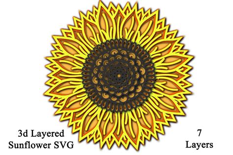 Free Layered Sunflower Mandala Svg 173 Svg Png Eps Dxf File