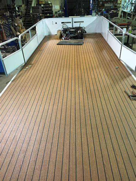 8 Side Rails And Gates Being Installed To Deck Pontoon Boat Decor