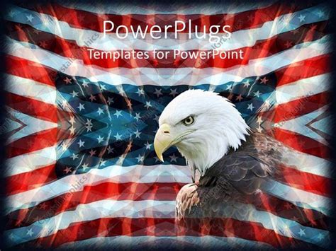 Powerpoint Template Patriotic Background With American Flag Bald