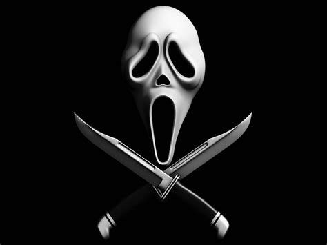 Download Scream Ghostface Mask On Knives Wallpaper