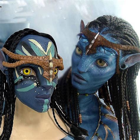 Movie Avatar 2 Cosplay Mask Latex With Hair Navi Neytiri Halloween