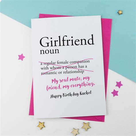 Girlfriend Birthday Card Girlfriend Card Birthday Card For Girlfriend Birthday Card For Her Gold