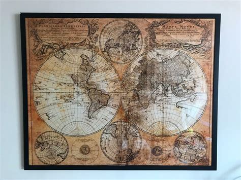 Stunning Large Framed Vintage World Map In Bearsden Glasgow Gumtree