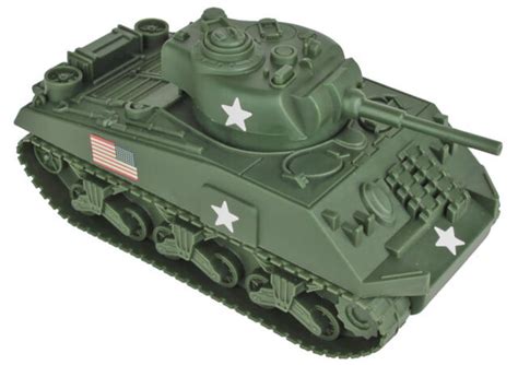 Bmc 49990 Sherman Tank With Decals Unpainted 54mm Plastic Toy