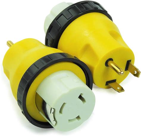 Rv Power Cord Adapter 30 Amp Male To 50 Amp Twist Lock
