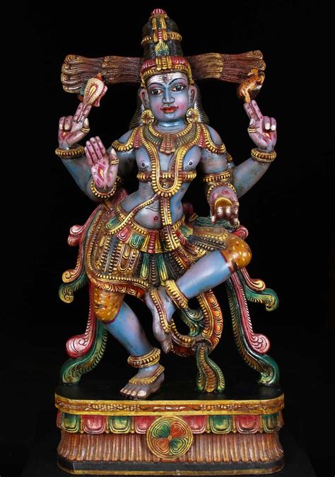 Sold Wooden Dancing Shiva Statue 36 59w17x Hindu Gods And Buddha Statues