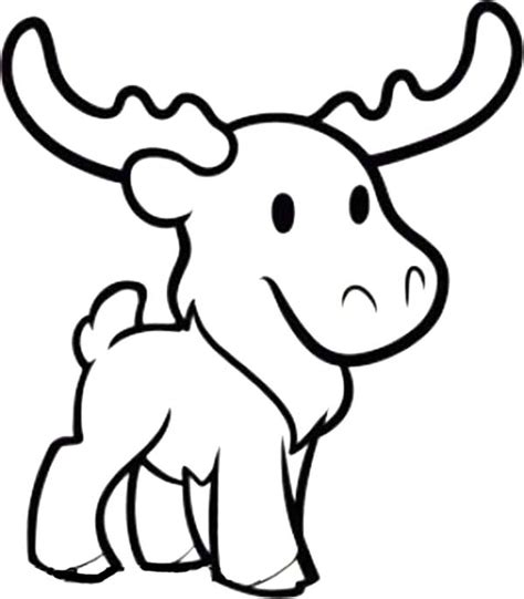 Cute Moose Coloring Page: Cute Moose Coloring Page – Color Nimbus