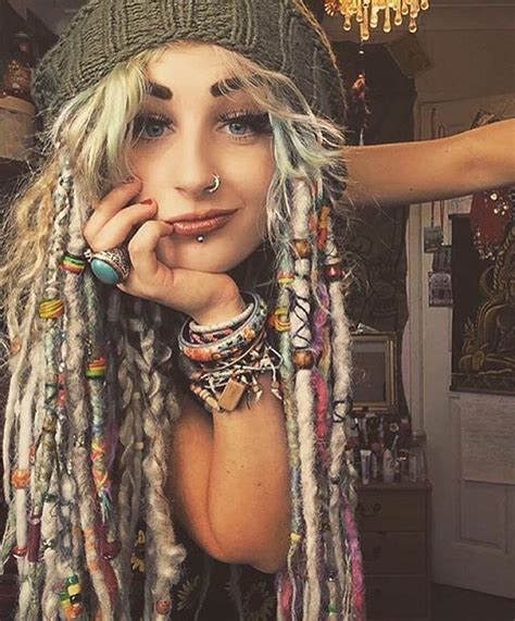 Beads And Wrap Dreads Girl Hippie Hair Beautiful Dreadlocks