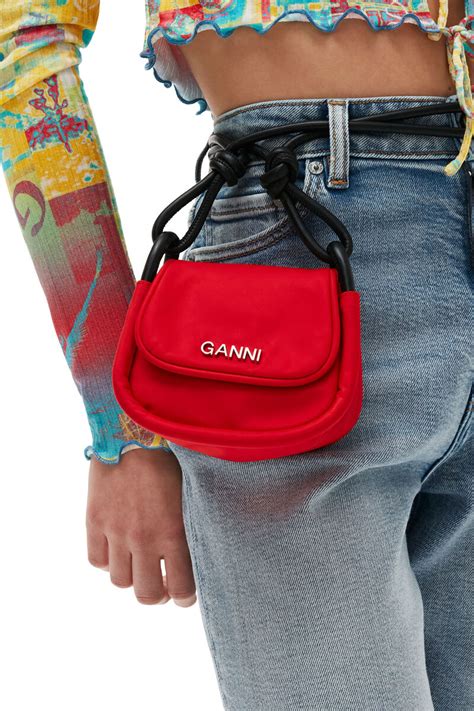 Red Knot Mini Flap Over Bag Ganni Us