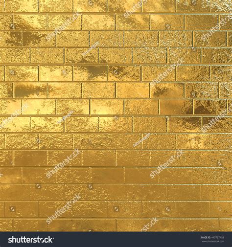 Golden Brick Wall Gold Background Stock Illustration 440737453