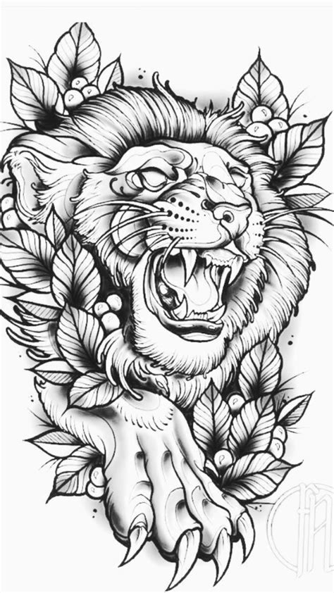 Pin By N On Lion Painted Art Lion Head Tattoos Lion Tattoo