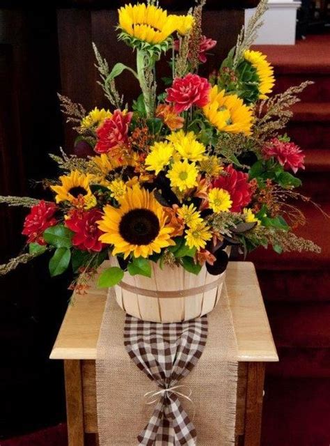 Fall Church Alter Basket Altar Flower Ideas