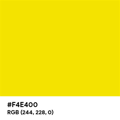 Process Yellow Pantone Color Hex Code Is F4e400
