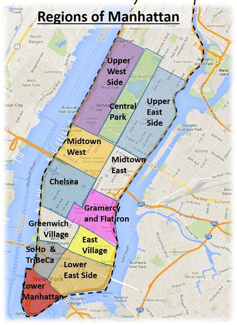 New York City Regions Map Nyc Regions Map New York Usa
