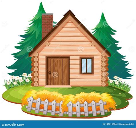Isolated Cottage In The Wood Stock Vector Illustration Of Cottage