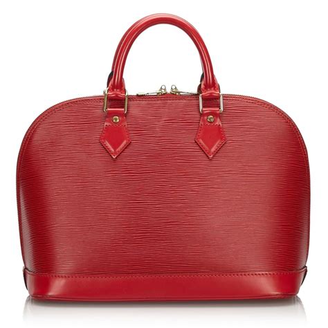 Louis Vuitton Vintage Epi Alma Pm Bag Red Leather And Epi Leather