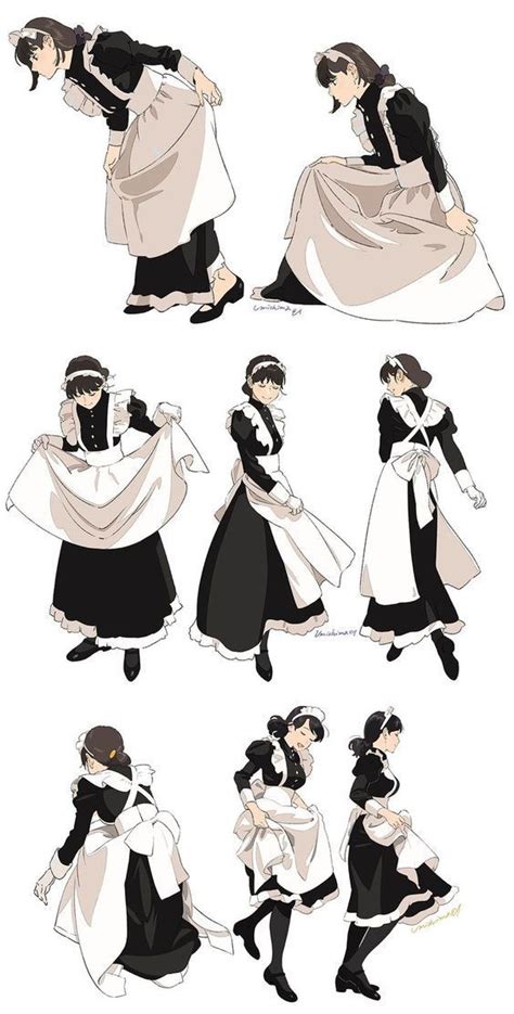 Maid Clothing References For Drawing イラスト ポーズ 集 アニメの服を描く アニメの女の子