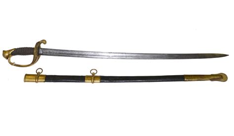 Ames M1850 Foot Officers Sword With Leather Scabbard — Horse Soldier