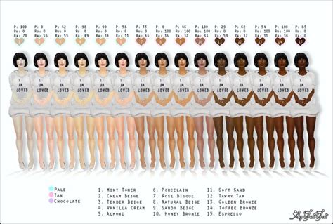 Skin Color Tone Chart Skin Color Chart Colors For Skin