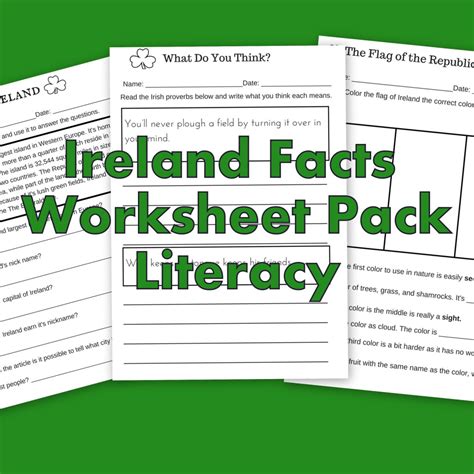 Ireland Facts Literacy Worksheets Lets Learn About Ireland