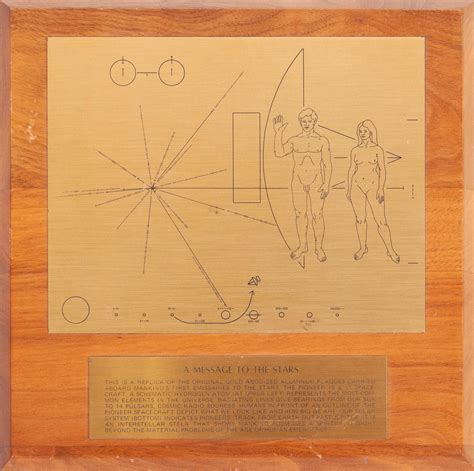 Lot A Replica Pioneer 10 And 11 Aluminum Plaque Awarded To John Yardley