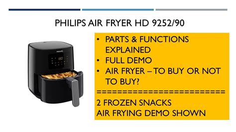 Philips Air Fryer Hd 925290 Full Demo Parts And Function Explained