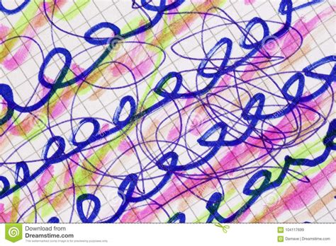 Defocused Scribbles On A Sheet Of Paper. Stock Image - Image of green ...