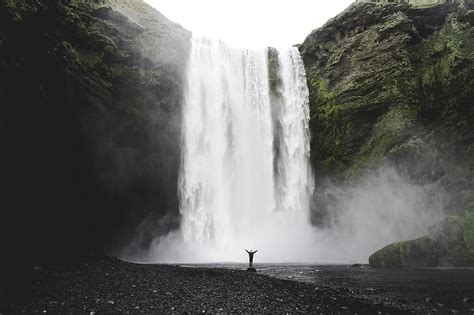 Godafoss Iceland Waterfall Falls Canyon River Water Landscape